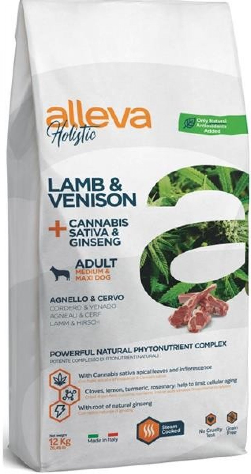 Alleva Holistic Dog Adult Medium&Maxi Lamb&Venison 12kg
