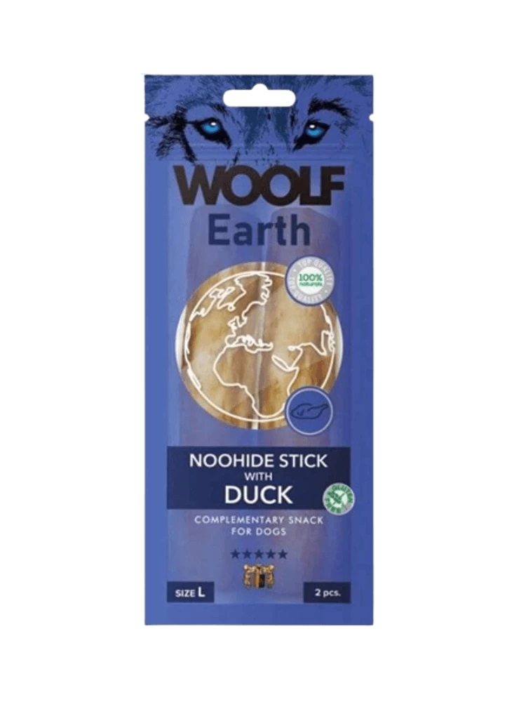 Woolf Dog Earth Noohide L Sticks with Duck 85g 
