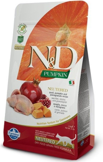 N&D Cat GF Pumpkin Neutered Quail 1,5kg