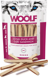 Woolf Dog Duck & Codfish Soft Sandwich Long 100g
