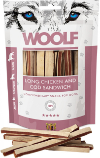 Woolf Dog Chicken & Codfish Soft Sandwich Long 100g